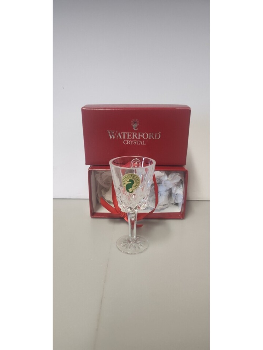 Waterford Crystal Lismore Goblet Ornament 107499 3.5" Germany Box Tag